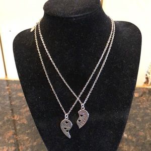 Claire’s set of best friends silver pendant necklaces - friendship necklaces